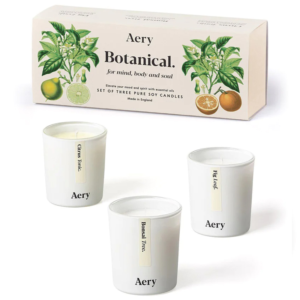 Aery Living Botanical Gift Set of Three Votive Candles